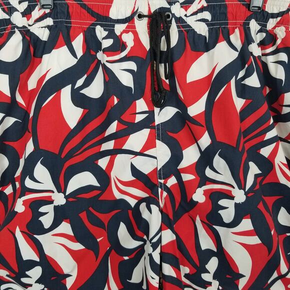 Tommy Hilfiger Men's Mesh Lined Swim Trunks Board Shorts Red White Blue Large - Picture 5 of 5